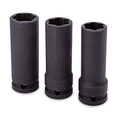 Eastwood 3 Pieces Worn Rounded Damaged Twist Socket Lug Nut Removal Socket Kit