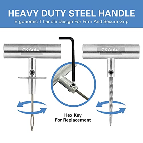 CKAuto Universal Tire Repair Kit, Professional Heavy Duty Emergency Tool | for Flat Tire Puncture Repair, 36-Piece Value Pack, Tire Plug Kit for Cars, SUVs, Motorcycles, Trucks, RVs, and More - size: 36 pcs