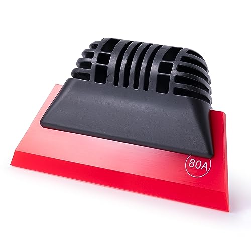 FOSHIO Red Small Squeegee Window Tint Squeegee, Non-Slip Handle Rubber PPF Squeegee, Squeegee for Window Cleaning, Shower Glass Door, Car Window Squeegee for Windshield, Mini Squeegee for Vinyl - color: Red