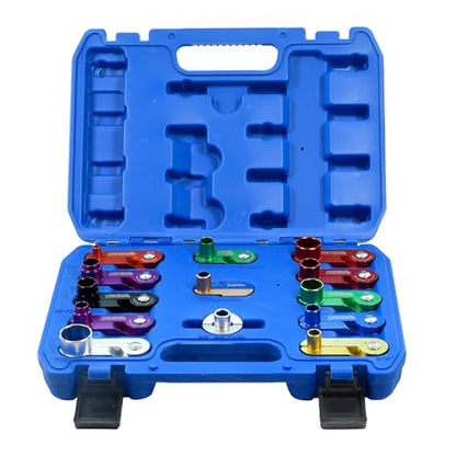 13 Piece Aluminum Spring Disconnect Set, Fuel AC Line Disconnect Kit | Couplings Fuel Lines, Transmission Line, Cooler Lines, Heater Lines and Air Conditioning Line - size: 13pcs