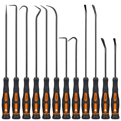 HORUSDY 12-Piece Precision Hook and Pick Set, Car Auto Oil Seal/O-Ring Seal Gasket Pick, Precision Hooks Puller Remover - size: 12-Piece