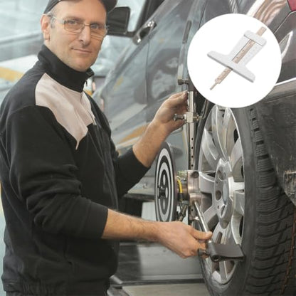 2pcs Tire Depth Gauge Tool for Tire Maintenance and Replacement Stainless Steel Material with User-Friendly Design and Markings Accurate Tread Depth Measuring Instrument