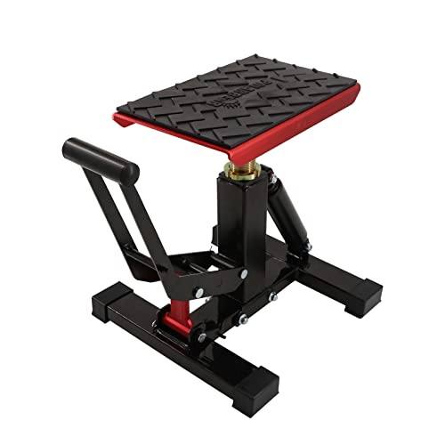 POLARBEAR Dirt Bike Stand Quick Jack Hydraulic Stand Motorcycle Low Profile Jack Portable Aluminum 1200Lbs Capacity for Pit Bike Cleaning and Repair(Red) - color: Red