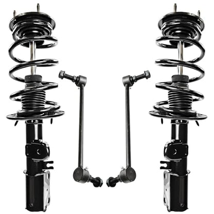 Detroit Axle - Front Struts Sway Bars for 2013-2019 Ford Flex Lincoln MKT | 2 Struts w/Coil Springs Assembly 2 Stabilizer Sway Bar End Links 2014 2015 2016 2017 2018 Replacement Suspension Kit - size: 4QS47151/Sway Kit