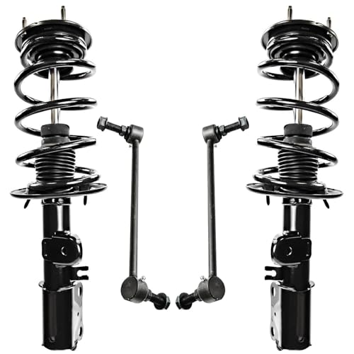 Detroit Axle - Front Struts Sway Bars for 2013-2019 Ford Flex Lincoln MKT | 2 Struts w/Coil Springs Assembly 2 Stabilizer Sway Bar End Links 2014 2015 2016 2017 2018 Replacement Suspension Kit - size: 4QS47151/Sway Kit