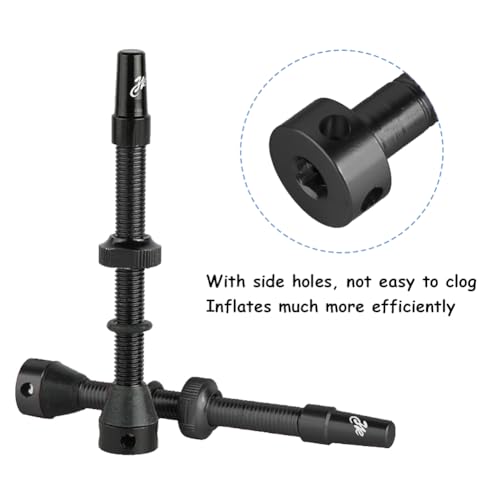 8Pcs Bicycle Presta Valve Stem 44mm / 1.74 Inch Vacuum Tire Nozzle Portable Alloy Kit for Mountain Road Bike Rim Tubeless Valve Repair Tool with Valve Core Remover Tool and Valve Stem Caps