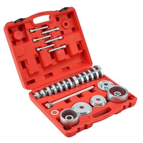 KAX 31-Piece Universal Wheel Bearing Press Kit – Front Wheel Drive Hub Bearing Tool Set for Removal, Installation & Service of FWD Bearings & Seals