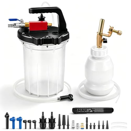 3L Vacuum Brake Bleeder Pump Kit, 1L Refilling Bottle & Adapters for Automotive Bleeding, One-Person Operation Brake Bleeder Kit