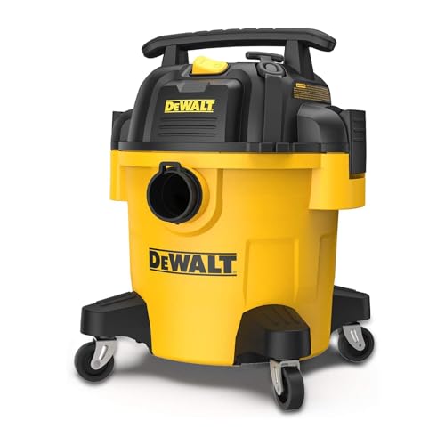 DEWALT DXV05P 5 Gallon Poly Wet/Dry Vac, 4 Peak HP Shop Vacuums with Attachments, Powerful Suction, 1-7/8" Hose, DXV05P, Yellow - size: 5 Gallon