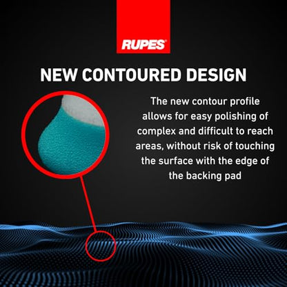 RUPES 9.DA180B Pack of 12 Light Blue D-A Intermediate Foam Polishing Pads 180mm | Ideal for Paint Correction | Compatible with 6" Backing Plate | Improves Cutting and Finishing Performance - size: Intermediate 180mm, style: Pack of 12