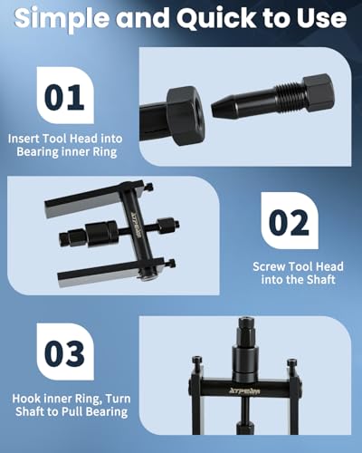 ATPEAM 10pc Motorcycle Wheel Bearing Puller Set 8-25mm Blind Hole Bearing Puller Tool for Removing Motorcycle Bearings
