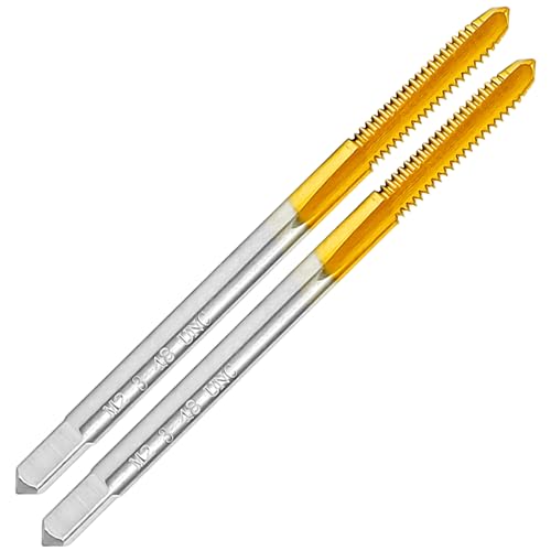 2Pcs 3-48 UNC Thread Tap, 3-48 UNC M2 HSS Right Hand Thread Milling Tap - size: 3-48UNC - 2Pcs