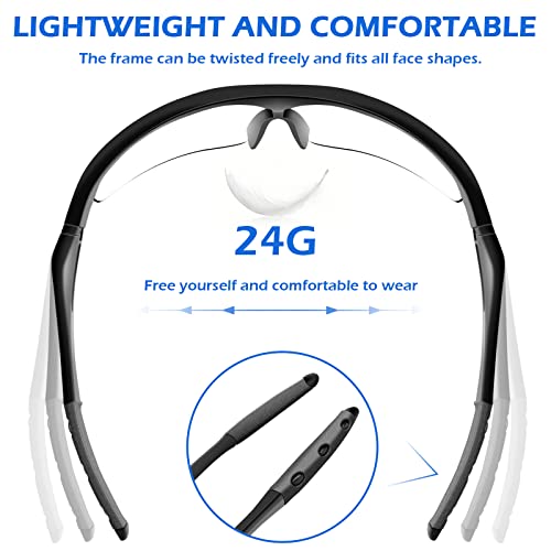 OXG 6 Pack Tinted Safety Glasses for Men Women, Safety Goggles ANSI Z87.1 Protective Eyewear Scratch Resistant Eye Protection - color: Clear
