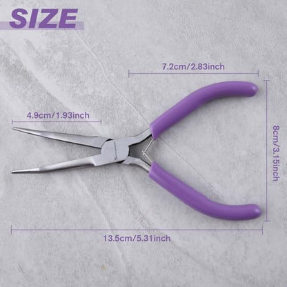 SPEEDWOX Bent Needle Nose Pliers With Smooth Jaw, 45 Degree Bent Long Nose Pliers, Hook & Needle Remover, Jewelry Making, Bending Wire & Small Object Gripping - style: Bent Needle Nose Pliers with Smooth Jaw
