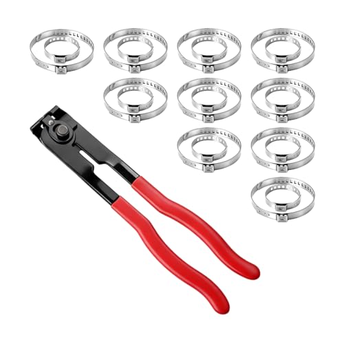 Car CV Joint Axle Boot Clamp Plier with 20PCS Crimp Bands, Heavy Duty ATV CV Hose Axle Clamp Tool Kit, Automotive Ear Type Extension Boot Band Tool, Universal for Most Vehicles