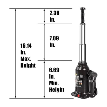 Torin ATH80402XB-1 Double Ram Welded Bottle Jack for Car Auto Repair and House Lift, 4 Ton (8,000 LBs) Capacity - size: 10 Ton（220，000 lbs）