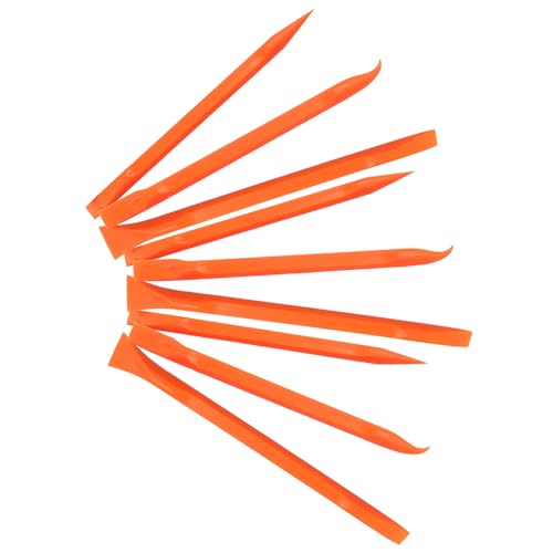 Plastic Scraper Tool 9 Pieces Non-Scratch Cleaning Kit for Tight Spaces, Remove Stickers Labels Oil Stains Food Dirt(Orange) - color: Orange