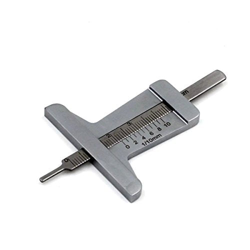 Tire Veins Tread Depth Gauge Depthometer Gage 0-50mm Vernier Caliper Measure 0.1mm Increments