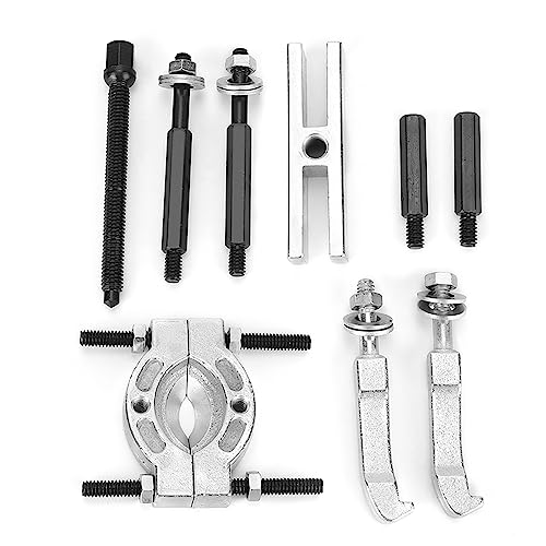 Mini Bearing Separator Tool Kit, Chrome Vanadium Bearing Remover Puller Set for Small Gears Wheels Fittings on Shafts, Compact Automotive Hand Tool with Plastic Case