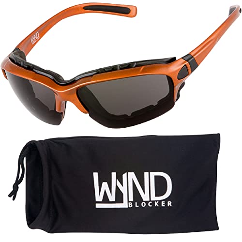 Motorcycle Riding Glasses Extreme Sports Wrap Sunglasses - color: Orange | Smoke