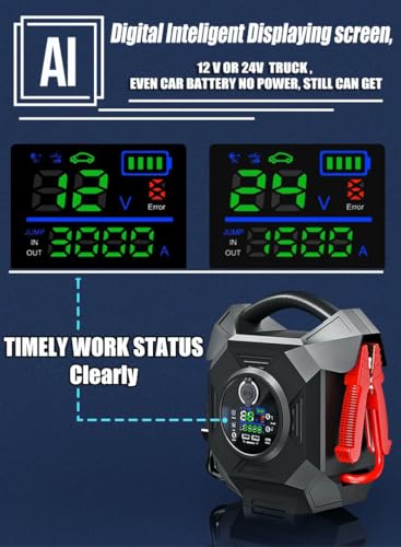 CAT797 Truck Jump Starter Heavy Duty, 30000A Peak, 12V/24V, -40°F Instant Start,Battery Booster for Forklift, Tractor, Semi Truck, Yacht, Gasoline and Diesel Engines Up to 50L, Class 8 - color: black