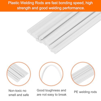 MECCANIXITY 10pcs 8 Inch Plastic Welding Rods PVC Welding Strips Welder Rods for Plastic Welder,Car Bumper, Kayak Repair, White - color: White, size: 8 Inch
