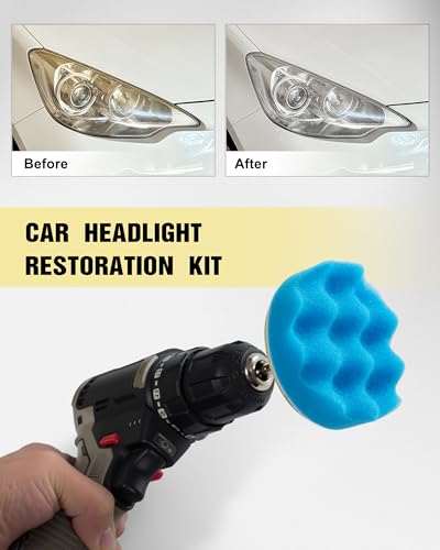 143 PCS Drill Polishing Kit, 3 Inch Sanding Disc Headlight Restoration Kit 60 to 10000 Grit Buffing Pads for Car Sanding, Waxing, Buffing, Scouring, Cleaning - size: 3Inch 143Pcs