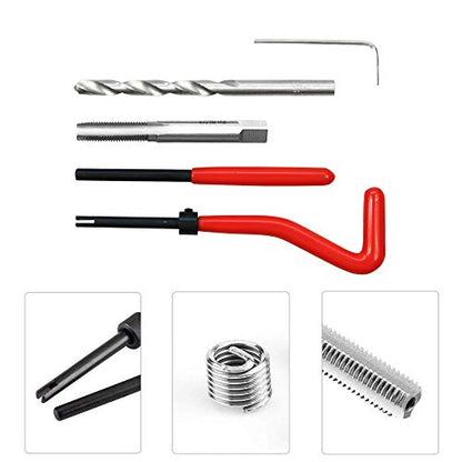 25pcs Thread Repair Kit M7 x 1.0mm Metric Thread Repair Insert Kit Compatible Hand Tool Set for Auto Repairing (M7-1.0)