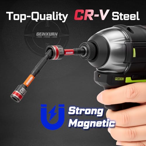GEINXURN 19 Pieces Ratcheting Screwdriver Set and Socket Wrench Set, Mini Rachet Wrench, Rachet Screwdriver Handle and Nut Driver with 12 Pcs Impact Screwdriver Bit, Hand Tools Set for Repair DIY - style: RM019-US
