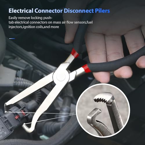 Electrical Disconnect Pliers 3pack Fuel Line Pinch Clamp Crimp Tools | Automotive Tools Connector Clamps, Ignition Coil Safety Wire Plier, for Cars Trucks Clamp Repair - color: Carbon Steel