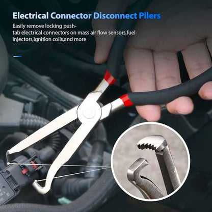 Electrical Disconnect Pliers 3pack Fuel Line Pinch Clamp Crimp Tools | Automotive Tools Connector Clamps, Ignition Coil Safety Wire Plier, for Cars Trucks Clamp Repair - color: Carbon Steel