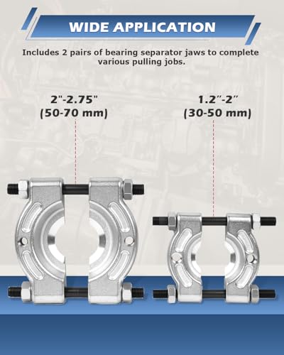 DAYUAN 12pcs Bearing Separator Puller Set, Heavy Duty 5 Ton Capacity 2" and 3" Bearings Splitters Puller Kit