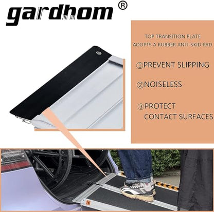 Wheelchair Ramp 7FT, gardhom Anti-Slip Aluminum Folding Handicap Ramp Wheel Chair Ramp for Home Threshold Doorways Steps Curb Vehicle Entry Scooter Stairs Driveway Vans SUV - size: 7 Foot (Applicable height 7"-14")
