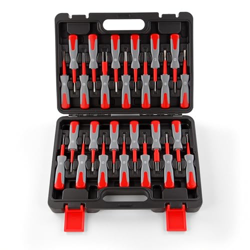 26PCS Universal Terminal Removal Tool Kit, Connector Pin Removal Tool for Replace Universal Automotive Vehicle Wire Harness Pin Connector Release - size: 26PCS
