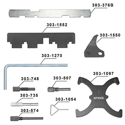 Camshaft Timing Lock Tool Kit for Ford 1.4 1.5 1.6 1.8 2.0 Ecoboost 2.3 2.5 | for fusion Escape Focus Fiesta Mazada 1.5L 1.6L, 2.0 TDCi 1.25 Engine Timing Tool 303-1097 303-748 303-1550 303-1552 303-376 - size: 10PCS