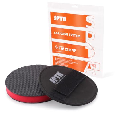 SPTA Clay Bar Pad, 3 Inch Mid Grade,1Pc Handle Grip Pad and 1 Pc Clay Bar Applicator, Synthetic Clay Bar Pad for DA Polisher and Rotary Polisher for Car Detailing, Clay Bars Auto Detailing -CHMLP3MA - size: 3inch (80mm)