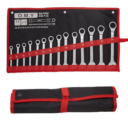 Hantinstom 14pcs Wrench Set – Versatile Ratchet Wrenches for Efficient Automotive Repairs - Professional Grade Combination Wrench Set - color: 14p