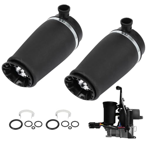 Rear Air Suspension Spring and Air Suspension Compressor Pump fit for Ford for Expedition 97-02, for Lincoln for Navigator 98-02, 3U2Z5580KA Air Suspension Shock Absorber Spring Strut Kit Set of 3