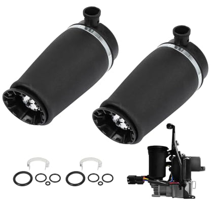 Rear Air Suspension Spring and Air Suspension Compressor Pump fit for Ford for Expedition 97-02, for Lincoln for Navigator 98-02, 3U2Z5580KA Air Suspension Shock Absorber Spring Strut Kit Set of 3