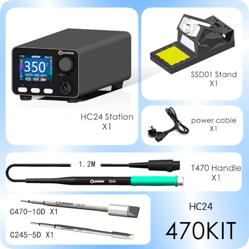 HC24 400W Heavy-duty soldering station Metal body compatible with 115/210/245/470/T12 soldering tip color curve display soldering rework station