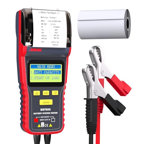 ANCEL BST500 Car Battery Tester with Printer, 12v 24v Automotive Battery Load Tester, Cranking Charging System Analyzer, 99.99% Accuracy for Car Motorcycles Truck SUV ATV RV and More - size: BST500