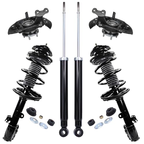 Detroit Axle - AWD Front Steering Knuckles and Wheel Hub Bearings Struts and Coil Spring Rear Shock Absorbers Replacement for 2011-2014 Toyota Sienna - size: 6AQU47785/ strut shock sway kit