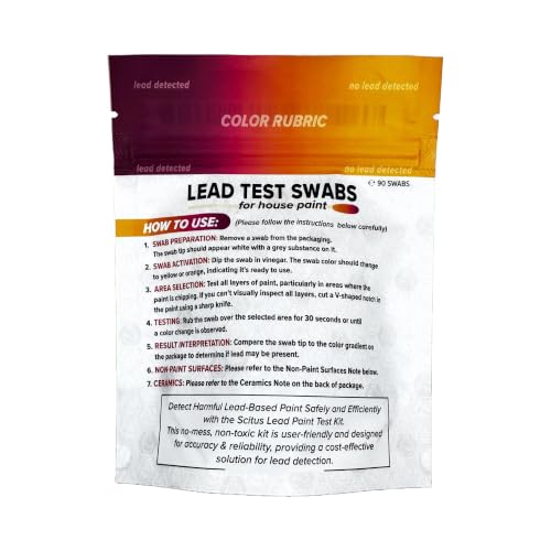 Scitus Know Understand - 90 Count Lead Test Kit for Paint, Ceramics and More - Fast, Accurate Results - Make Your Home Lead Safe - Home Lead Test Kit - Activate with Household Vinegar - size: 90 Count (Pack of 1)
