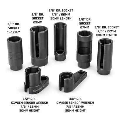 Powerbuilt 7-Piece Specialty Sensor and Switch Socket Set – Removes Oxygen Sensors, Oil Pressure Switches, Thermal Sensors, Includes Storage Case - 648992 - style: 7 Piece Oxygen Sensor Socket Set