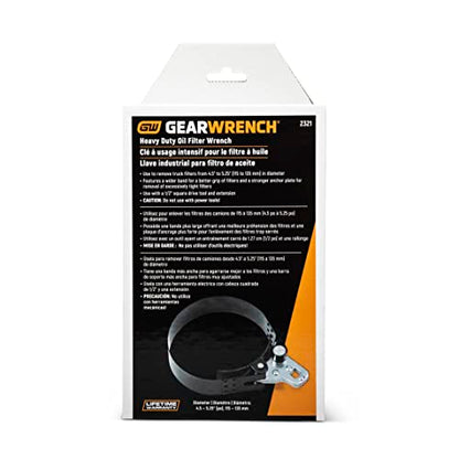 GEARWRENCH Heavy-Duty Oil Filter Wrench 4-1/2" to 5-1/4" - 2321 - size: 4-1/2" to 5-1/4"
