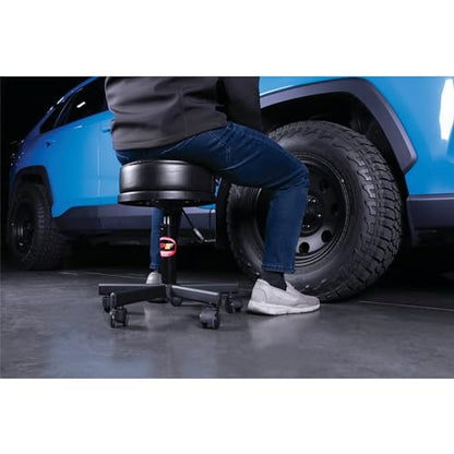 Performance Tool W85033 Extra-Thick Big Top Pneumatic Rolling Shop Stool for Mechanic Garages and Workshops, Black, 19x19x18.5-Inches - style: Pneumatic Rolling Shop Stool