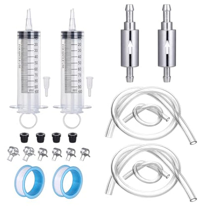 2 Pack Brake Bleeder Kit,Hydraulic Disc Clutch Bleeding Kit 2pcs 100ML Syringes 2pcs 50cm Hoses with One Way Check Valve for Hydraulic System Bleeding, Motorcycle ATV Quad System