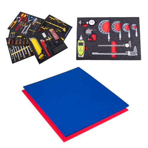 5S Tool Box Shadow Foam Organizers (2 Color) FITS Craftsman Model# 112225 TOP Box (10.75" x 18.125", Blue Top/Red Bottom)… - color: Blue Top/Red Bottom, size: 10.75" x 18.125"