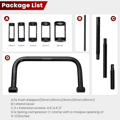 ATPEAM Auto Valve Spring Compressor C Clamp Tool Set Suitable for Motorcycle, ATV, Car, Small Engine Vehicle Equipment
