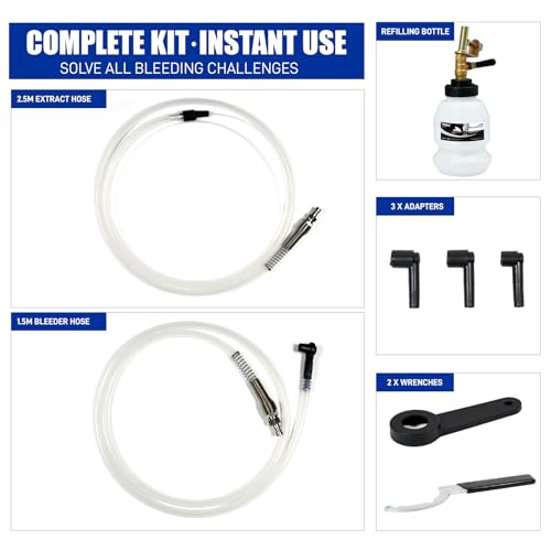 4L Vacuum Brake Bleeder Kit One Person, Brake Fluid Extractor Pump | Pneumatic Oil Changer Vacuum Fluid Extractor, Automotive Fluids Vacuum Evacuation - size: 4 L Pnuematic Brake Bleeder Kit